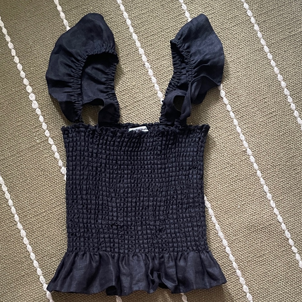 Reformation Linen Smocked Top